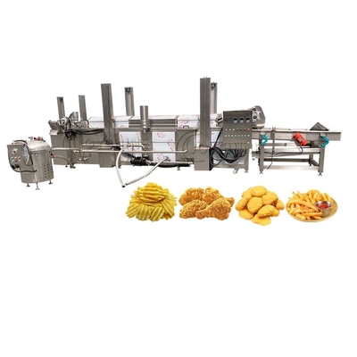 Electric Gas Powered Industrial Continuous Fryer Machine With Automatic Temperature Control